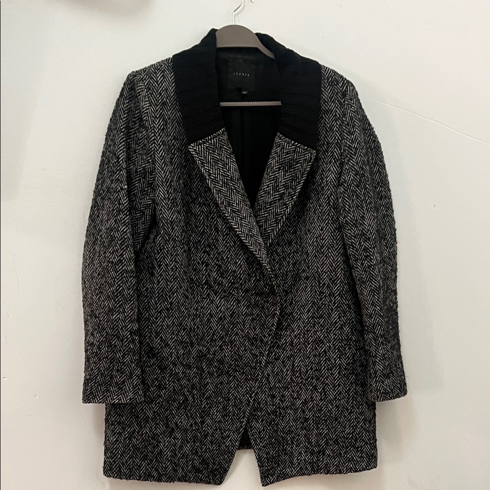 Theory Tweed wool blend coat size L